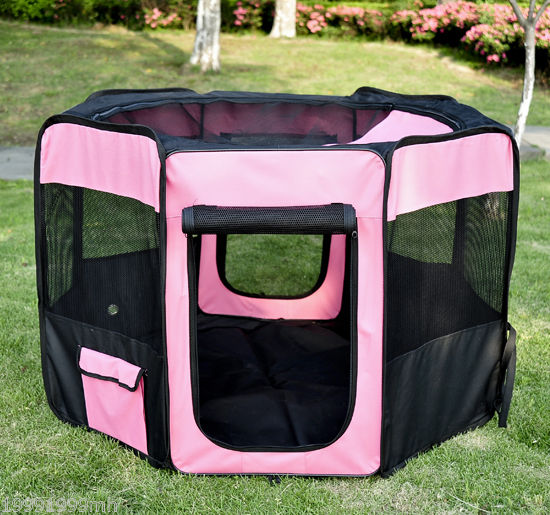 PawHut 46-inch Portable Pet Playpen Soft Exercise Puppy Dog Pen with Taupe Shadow