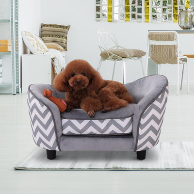 PawHut Pet Soft Warm Sofa Elevated Dog Puppy Sleeping Bed Bed Raised Taupe Shadow