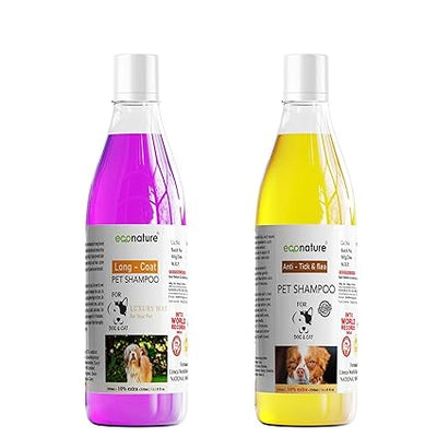 Shampoo for Dog & Cats All Dogs 330ml  Pack 2 (LongCoat+Tick&Flea) Gray Lily