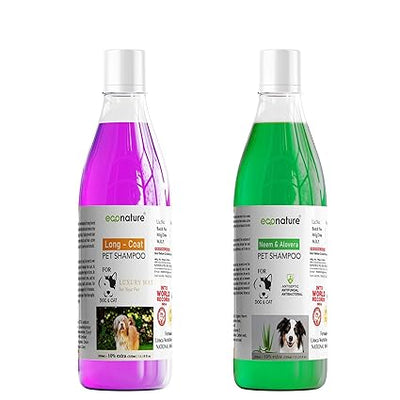 Long Coat & Neem Alovera Shampoo all 330ml (Pack of 2) Gray Lily