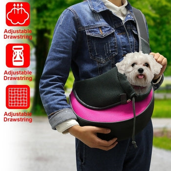Pet Carrier for Dogs Cats Hand Free Sling Adjustable Padded Strap Tote Maroon Simba
