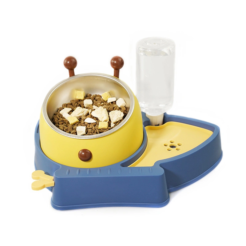 Elevated Tilted Food and Water Bowl Set, Raised Bowl with Automatic Maroon Simba