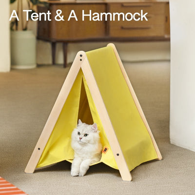 Mewoofun Pet Portable Folding Tent Cat Hammock House Easy Assembly for Maroon Simba