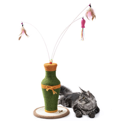 MewooFun Cotton and Linen Vase-Shaped Cat Toys Interactive Toys Cat Maroon Simba