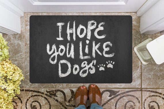 Dog Lover Gift Doormat Door mat Welcome Mat Magenta Shadow